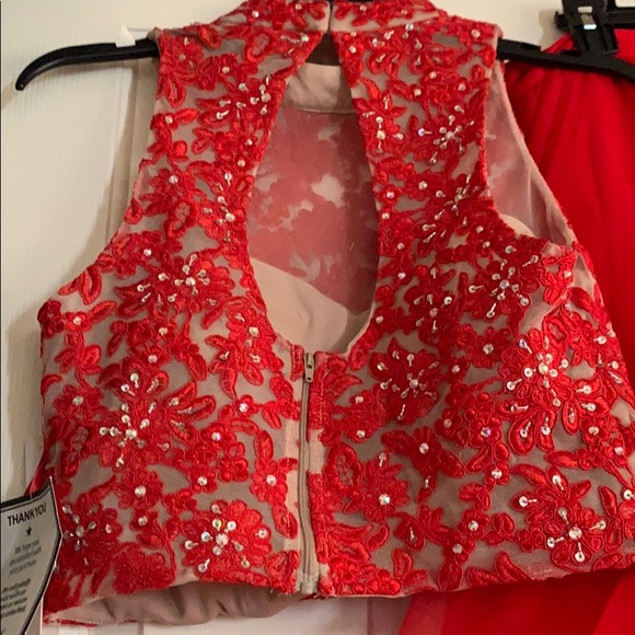 Macy's Dresses Red 2 Piece High Low Evening Gown Poshmark